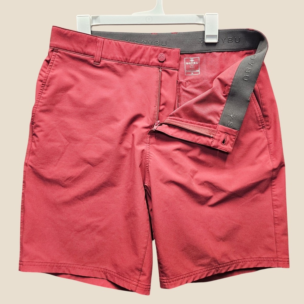 Soybu Mens Red Performance Stretch Golf Shorts Size 34 (36) 1727059